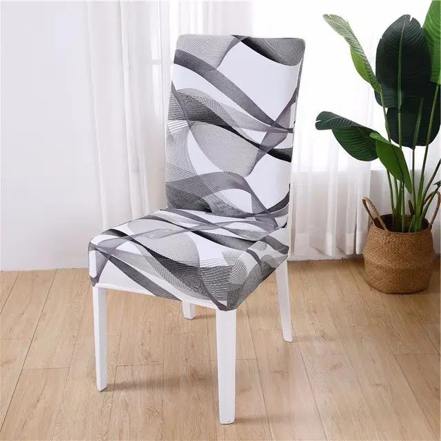 New Geometric Dining Chair Cover Spandex Elastic Chair Slipcover Case Stretch Chair Covers for Wedding Hotel Banquet Dining Room