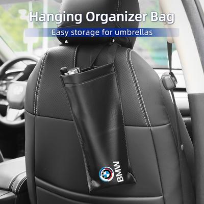 BAGV1 2026 Car Sticker Leather Car Umbrella Storage Bag Organizer Accessories For X1 X2 X3 X4 X5 X6 X7 F31 F48 F01 E46 E90 E60 F10