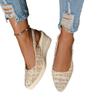 Women's Platform Wedge Heel Mules - Closed Toe Backless Sandals with Jute Rope Sole, Chunky Heel Spring Shoes