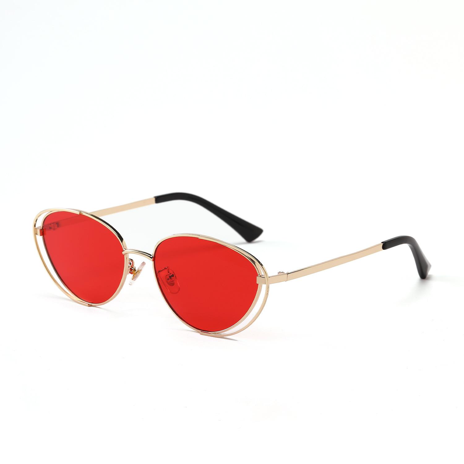 Очки 30023 Панк Двойная оправа Pussy Eye Разноцветные винтажные солнцезащитные очки, женские солнцезащитные очки