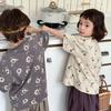 Jiaye Tongpin 2025 Kids' Floral Print Short-Sleeve T-Shirt - Unisex Loose Fit Fashion