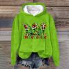 Women's Fashion Casual Long Sleeve Christmas Printed Flannel Top Hooded Sweatshirt