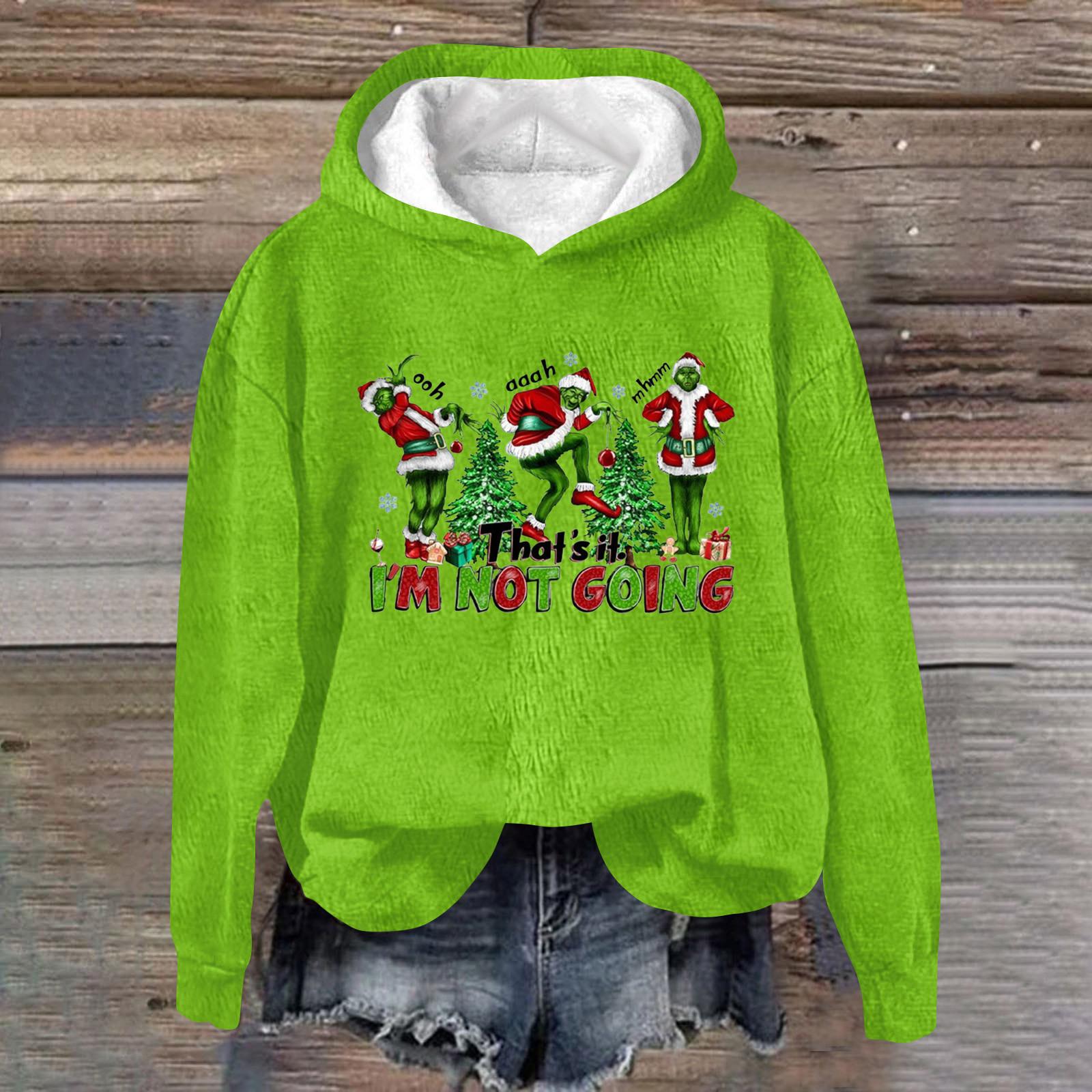 

Женская модная повседневная толстовка с капюшоном и длинным рукавом из фланели с рождественским принтом XXXL