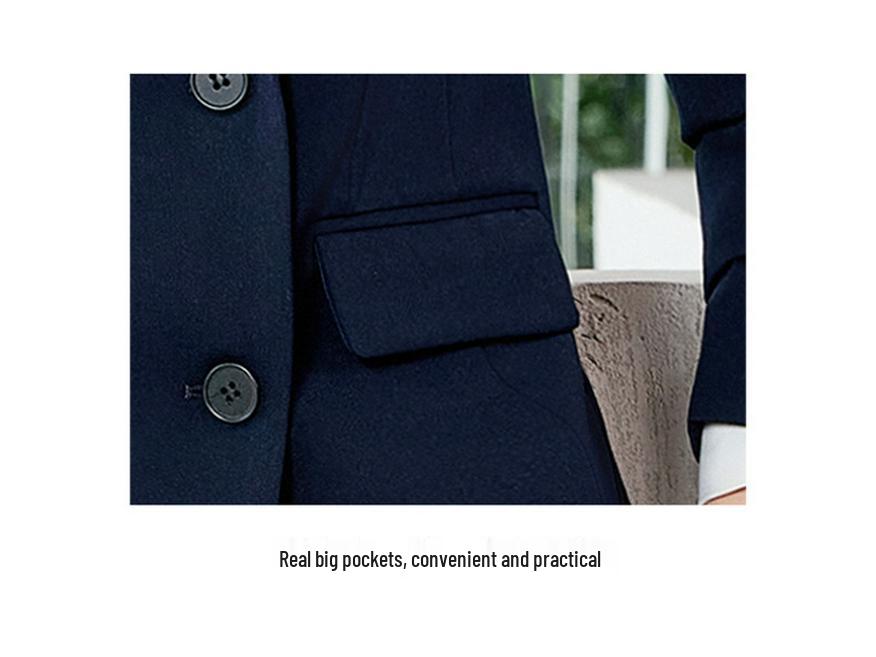 Women's Double-Breasted Suit Set: Simple & Polished Long Sleeve Blazer for Autumn/Winter 2025 Professional Commute Workwear.