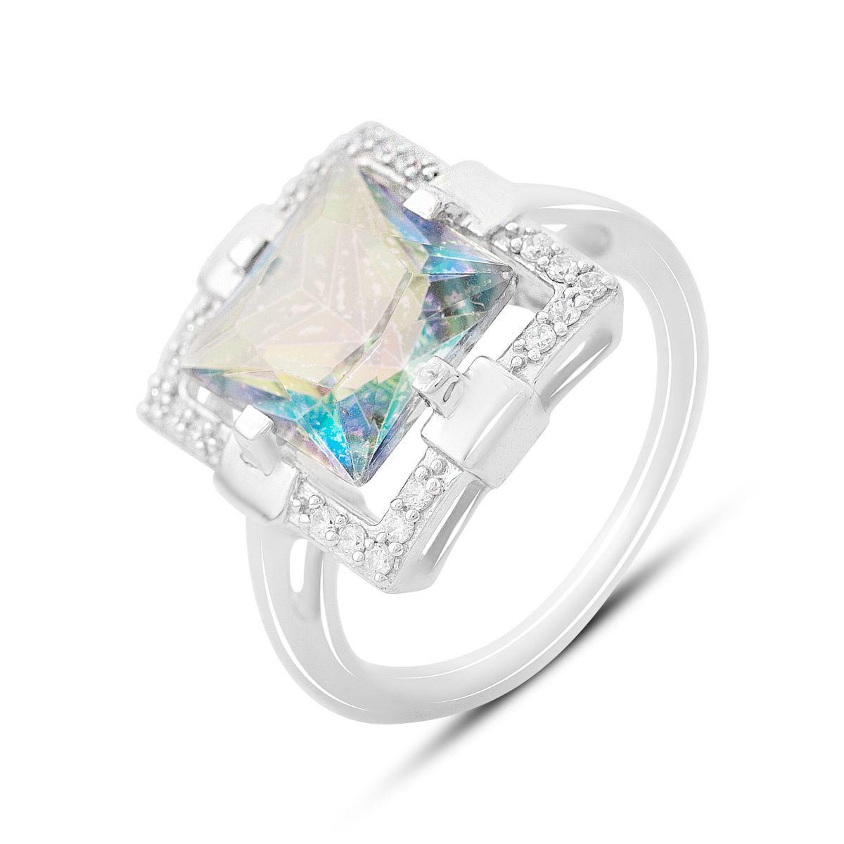 

Срібна каблучка з топазом 3.975ct, вага виробу 4,92 гр (2163800) 17.5 різнокольорові кольору