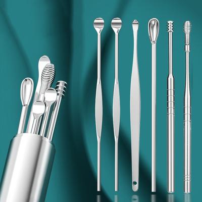 Palheta de Ouvido Kit de Remoção de Cera de Ouvido Limpador de Cureta de Ouvido Design Espiral de 360 Graus Limpador de Canal Auditivo Conjunto de Ferramentas de Limpeza de Ouvido