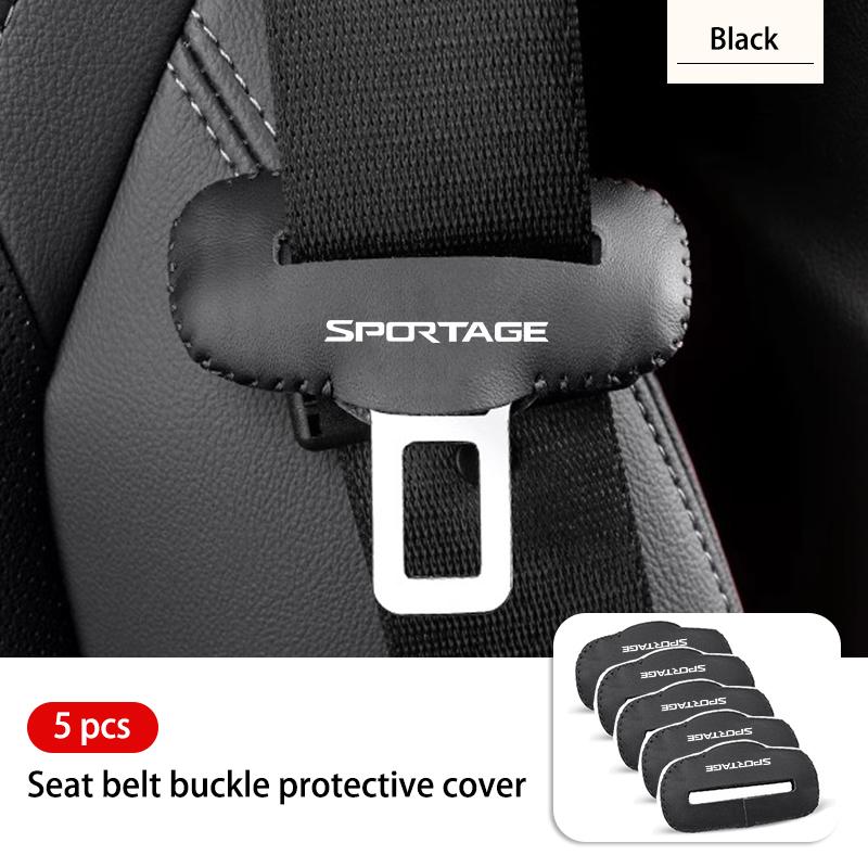 OXXN7 Universal Car Seat Belt Buckle Protector Cover Leather Durable For KIA Sportage 2016 2017 2018 Sephia Stonic Carens