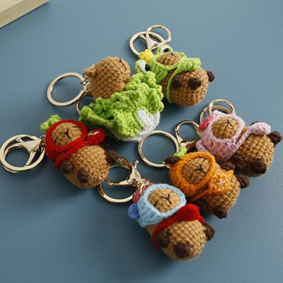Neuer Capybara Niedlicher Gestrickter Schlüsselanhänger für Autoschlüssel Strick Capybara Puppe Häkel Schlüsselanhänger für Tasche