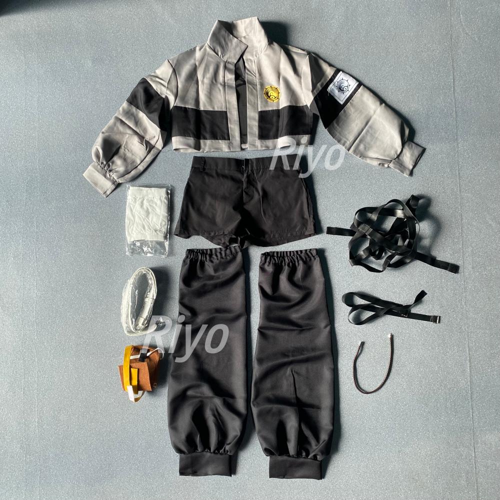 GACHIAKUTA Liyao Riyo Cosplay Costume Wig GACHI AKUTA Liyao Riyo Top Vest Short Backpack Waist Bag Halloween Christmas