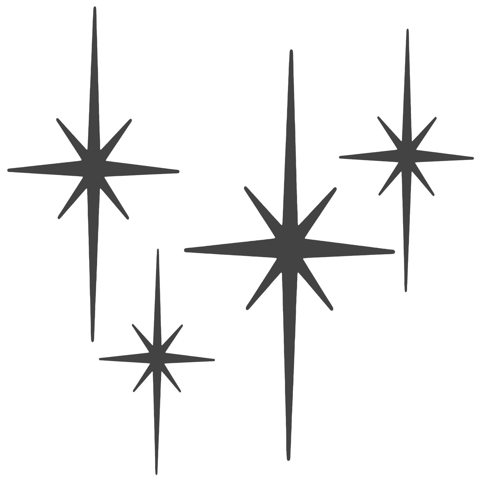 

4 Pcs Cast Iron Starburst Wall Decor Metal 8 Pointed Atomic Stars Wall Hangings Mid Century Modern Elegance Wall Accents Art