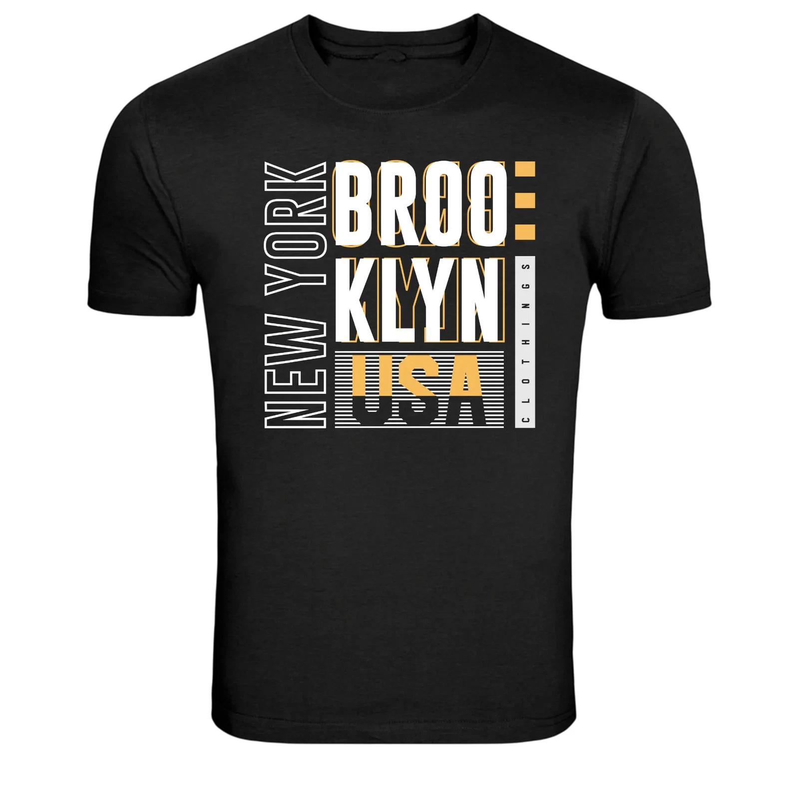 New York Brooklyn USA Urban Streetwear Typography Graphic Tee XL