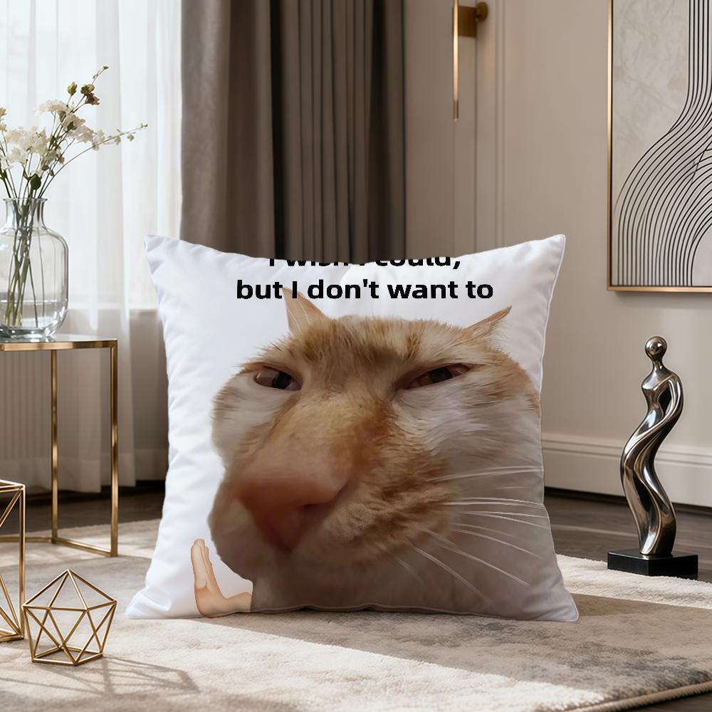 Funny Meme Cute Art Come Here Cat Kawaii Soft Pillow Cover for Sofa Home Living Room Decor Protective Covers Hogar Pillowcase