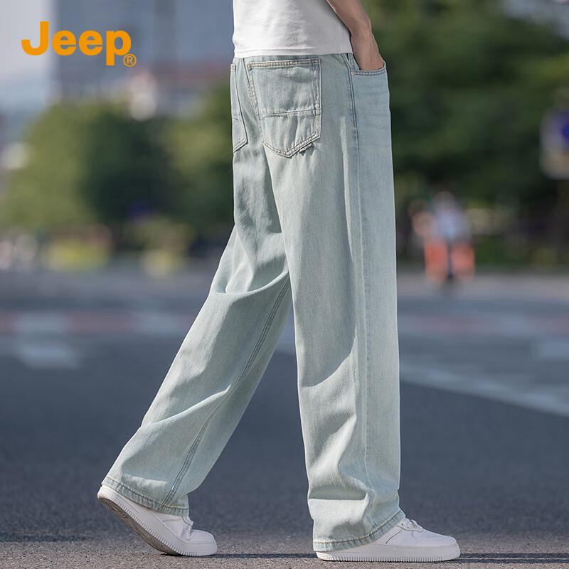 Jeep Men's Tencel Blend Loose Straight Jeans