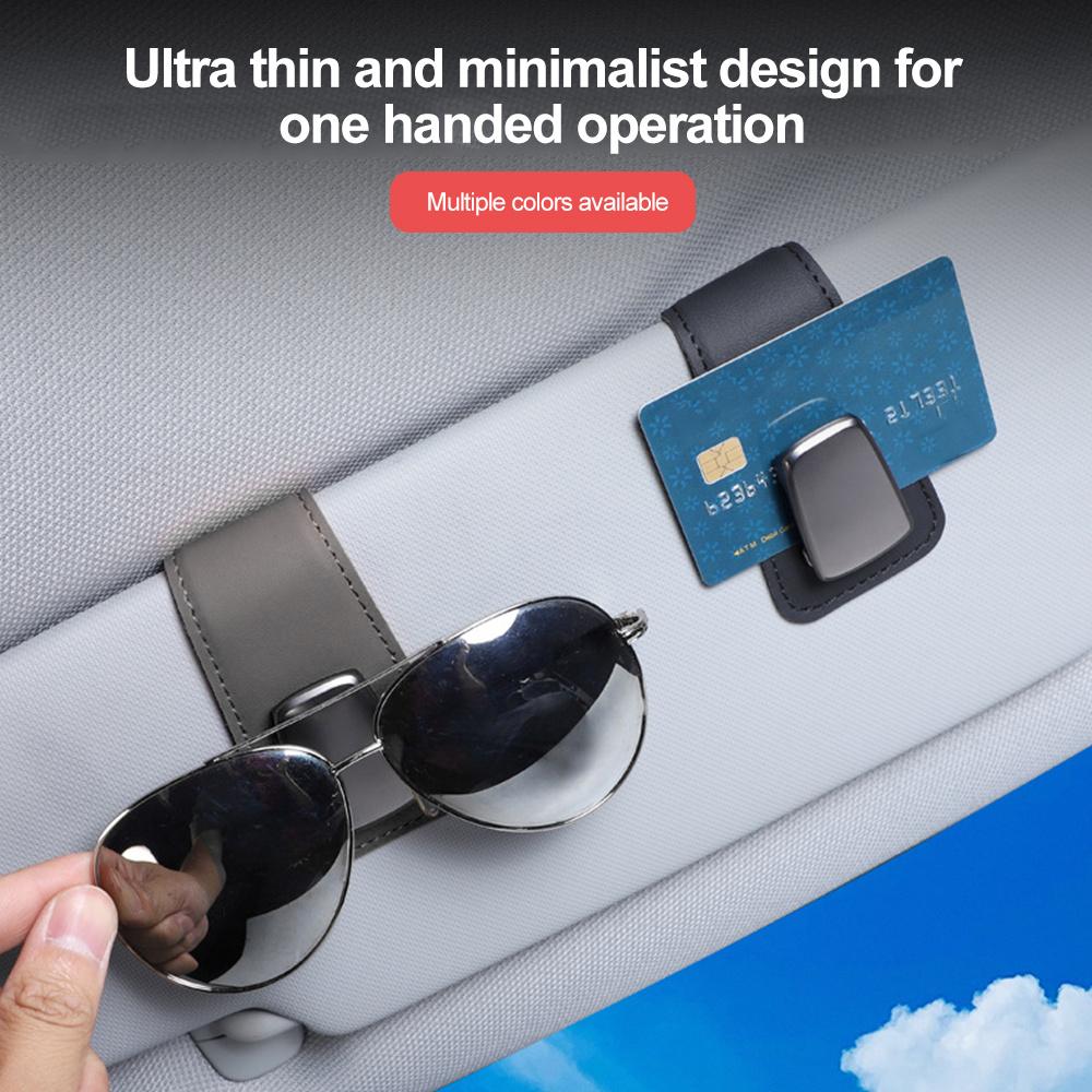 Multifunction Car Sun Visor Glasses Clip Leather Eyeglasses Clip Automobile Sunglasses Holder Card Case Auto Interior Accessorie