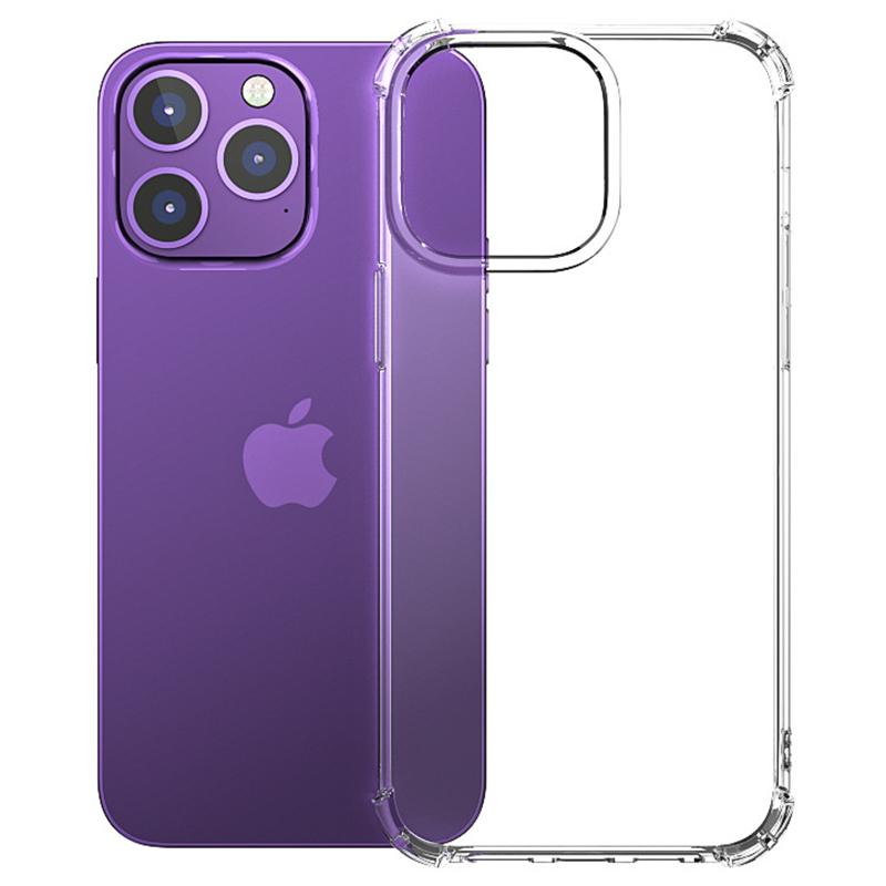 

For iPhone 15 Pro Max Transparent TPU Phone Case Four Corner Thickening Cushion Back Cover A