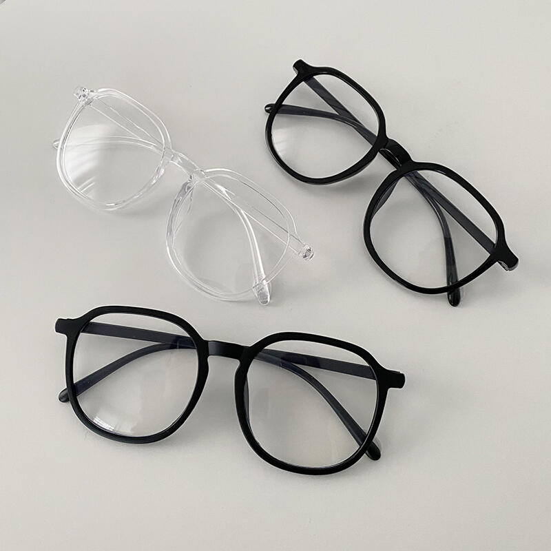 Oversized blue light blocking glasses with horn rims gl-32 matte black