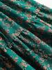 Women Floral  Skirts Solid Color Long Skirt A-line High Waisted  Long Skirt Pleated Skirt