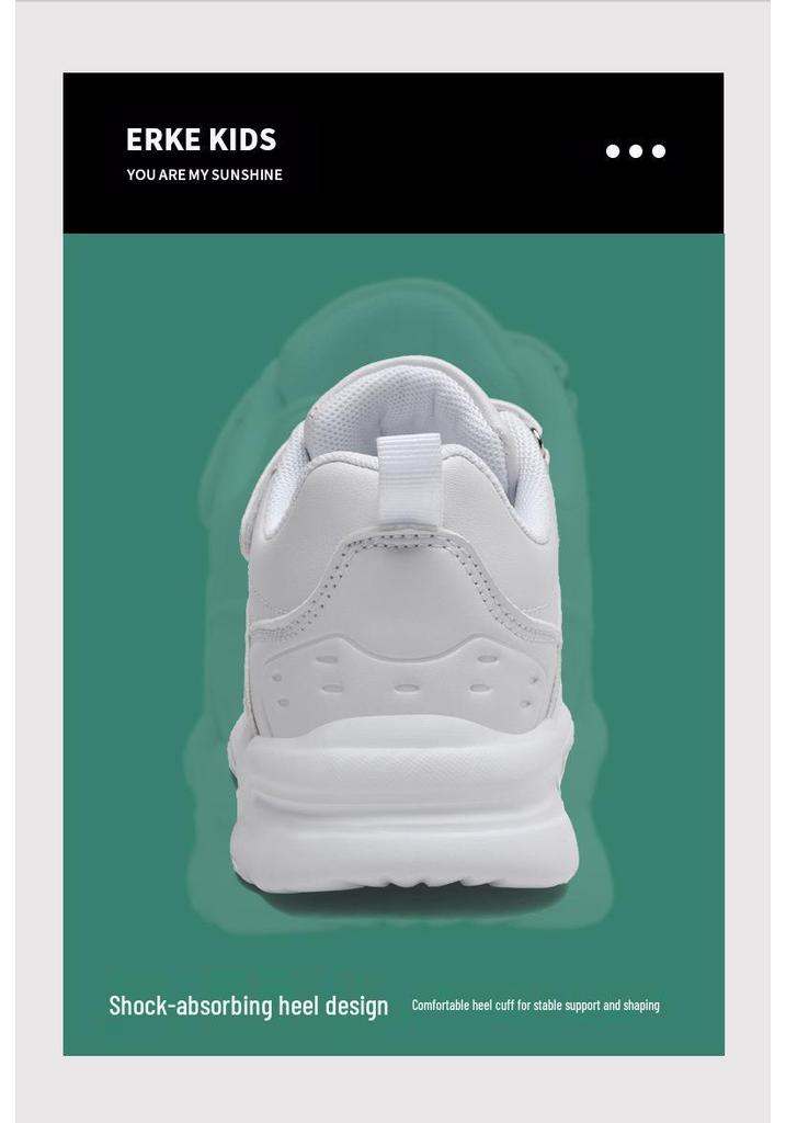 Children's White and Black Sports Shoes - Winter Leather for Boys & Spring/Fall Mesh for Girls