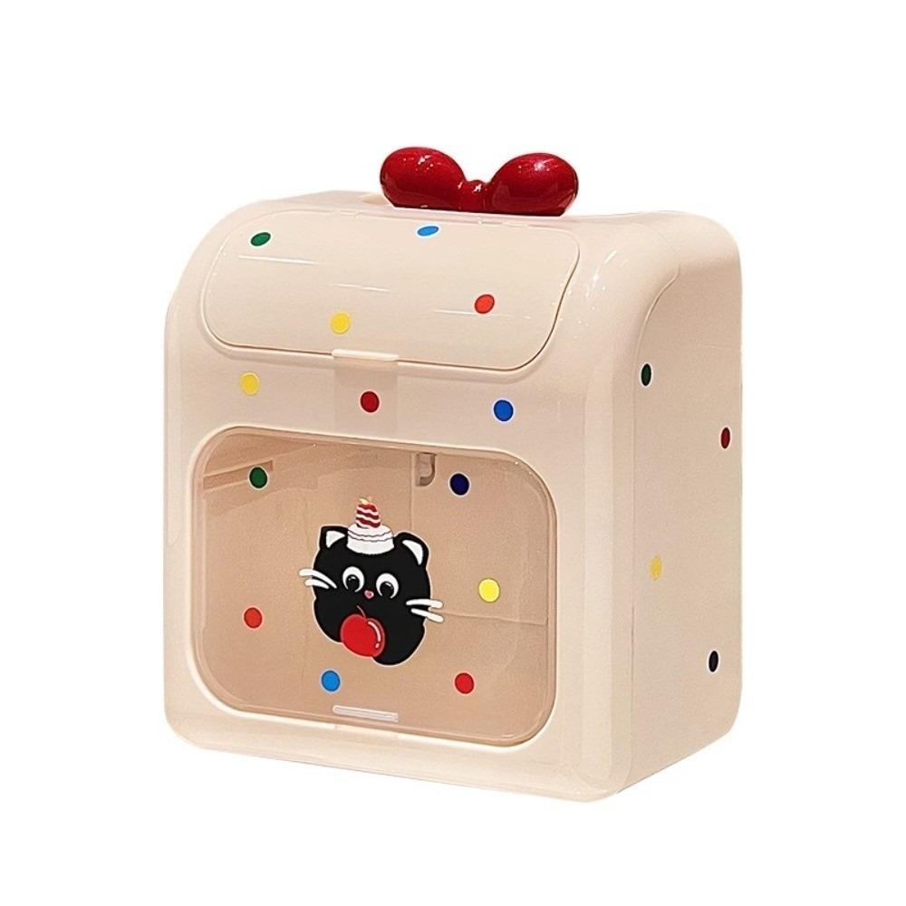 Waterproof Cartoon Tissue Holder Large Capacity Space Saving Toilet Paper Rack Wall-Mounted Plastic Paper Towel Box Office