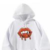 Female Hoodies Mouth Pattern Hoodies, Women's Clothes Classic Hooded with Pockets, Sweatshirt Tops
