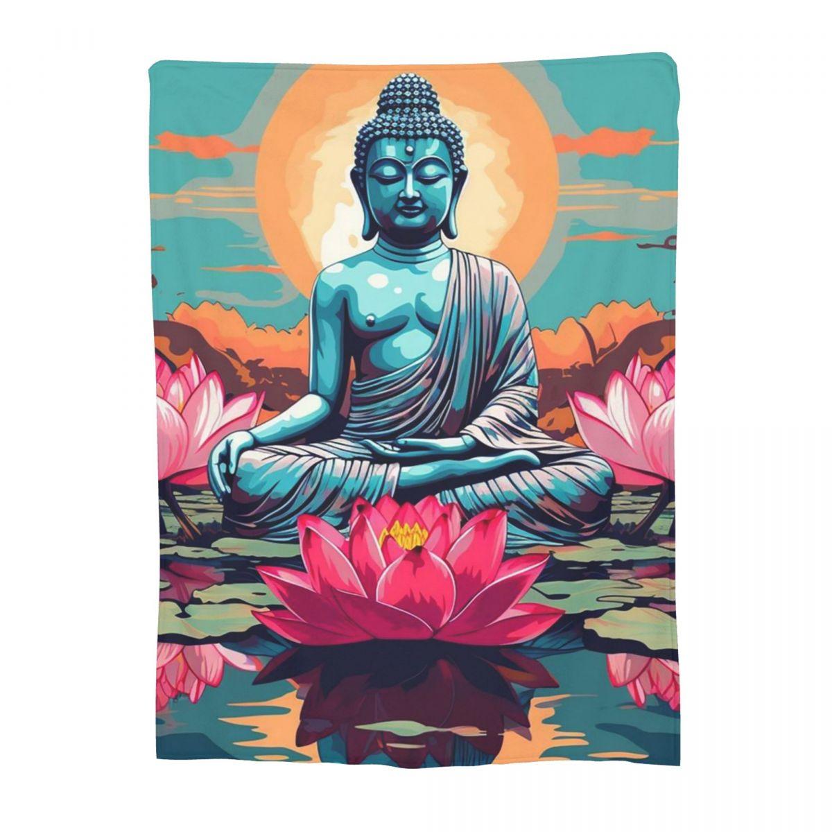 

Buddha Yoga Blankets Fleece Sofa Throw Blanket Multi-function Throw Blankets for Couch Bedding Outdoor Throws Bedspread Quilt 80x120cm