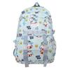 Shark Cartoon Cute Swimming Circle Star Pattern Student Backpack For School Use