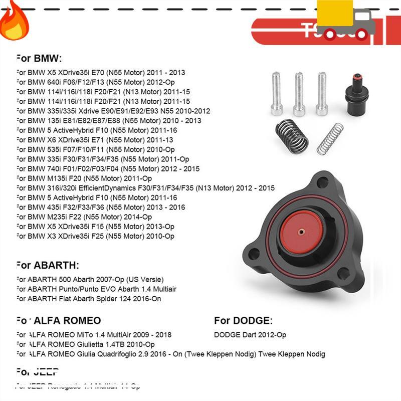 T9356 Bil Blow-off Ventil Sett Turbo Ladeventil Adapter Pakning For BMW 114I 116I 118I F20 F21 For Dodge Dart 2012+ Deler gray