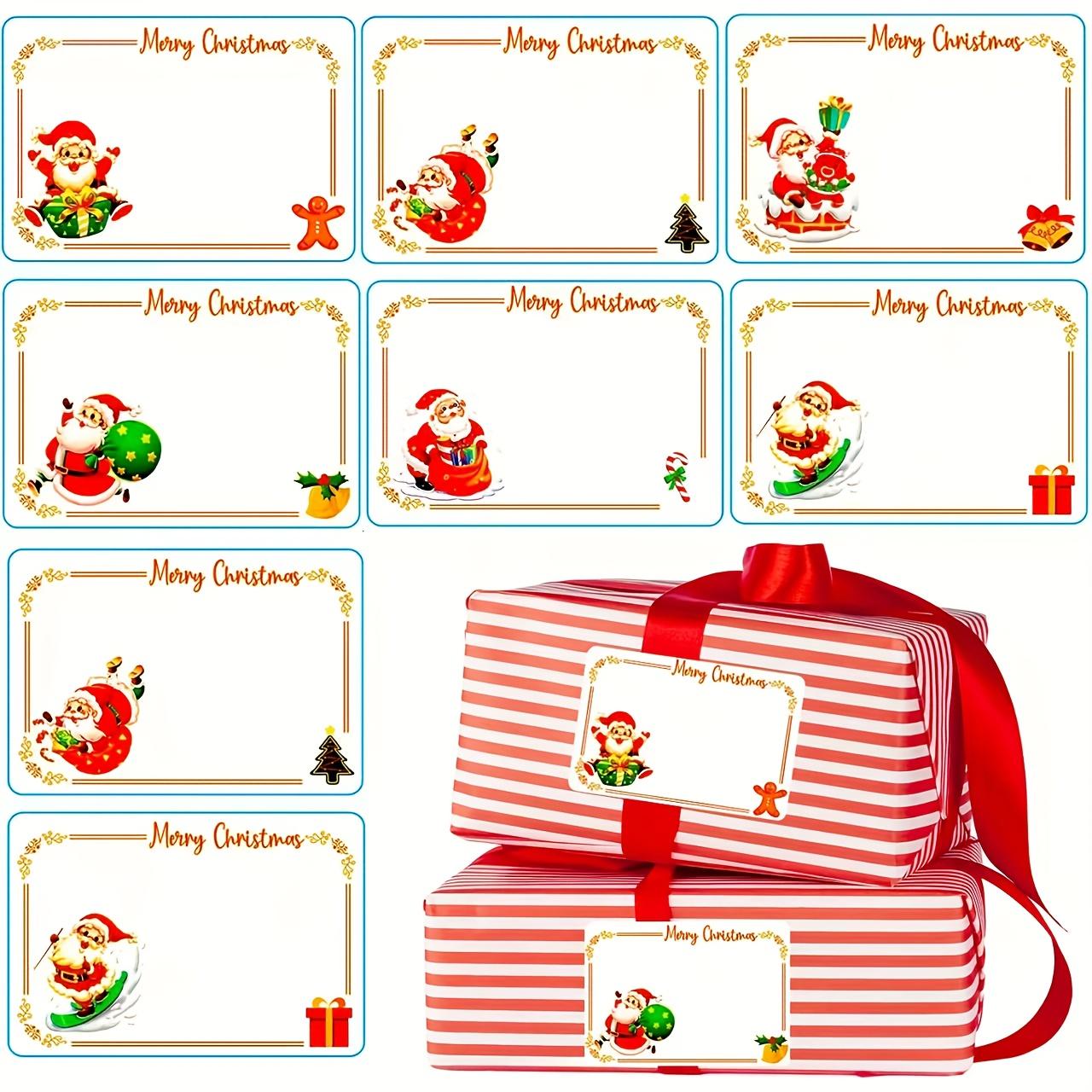 

120pcs Festive Christmas Gift Tags - Reusable Paper Labels with Santa, Snowman & Tree Designs, Christmas Decorations as shown