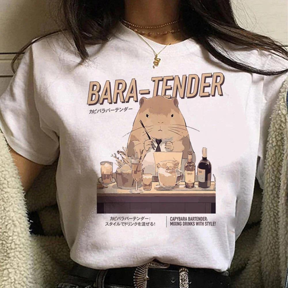 Cute Capybara Clothing T-Shirt Women Vintage Cartoon T Shirt Female Casual Anime Top Tees T Shirt Manga Women Graphic Tee Tops