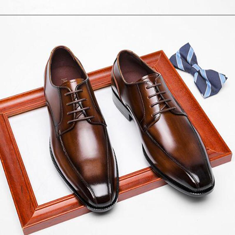 Autumn Spring Formal Men'S Shoes Lather Shoes Business Retro British Casual Leather Men'S Party Wedding Shoes M609