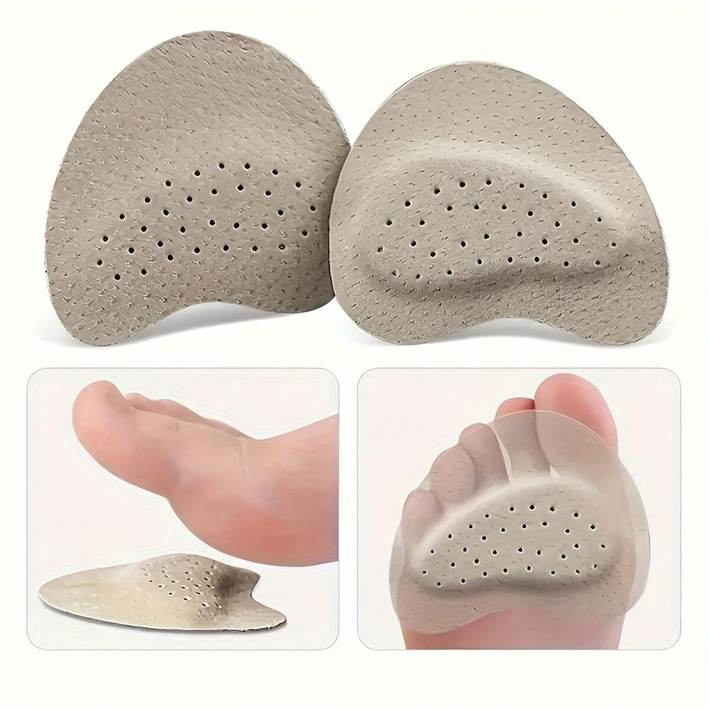 6pcs Women's high heels soft PU non-slip front foot pad - breathable sweat-absorbent, shock-absorbing foot care insole with grip pattern