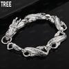 925 Sterling Silver Powerful Dragon Side-Show Bracelet Gift Jewelry