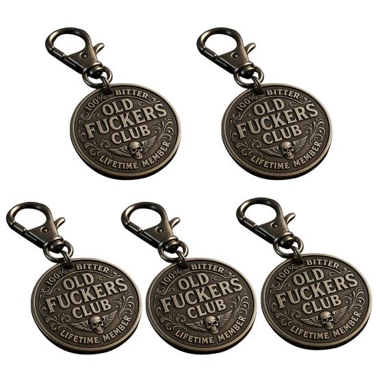 Old F*ckers Club Coin Funny Still Kicking Lifetime Member Coin No Rules No Filters Challenge Coin Adults Collectible Retirement Birthday Gag Gift for