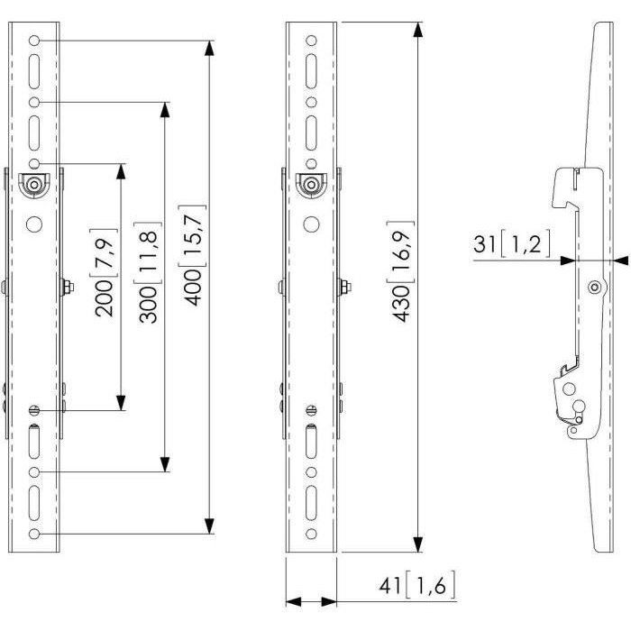 Mounting Component - VOGELS - 7232040 - Black - 2 Interface Strips - 160 Kg Max