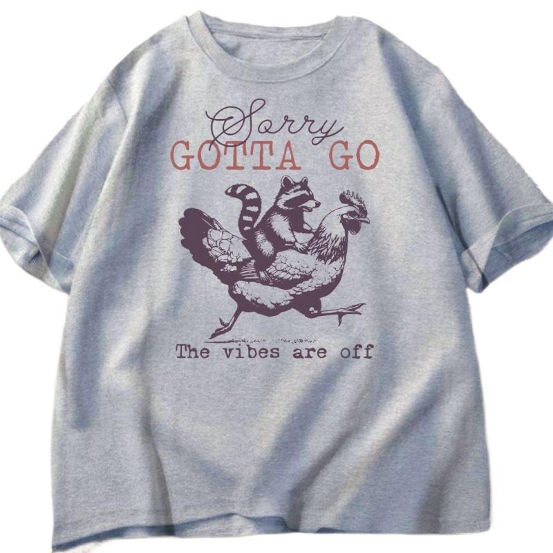 Funny Raccoon Chicken T Shirt Animals Lover Tshirt Casual Short Sleeve T-shirts Round Neck Mens Womens Clothes Loose Clothing