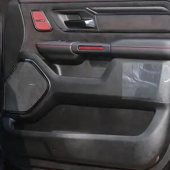 4x Red Carbon Fiber Inner Door Handle Decor Trim Strips For Ram 1500 TRX -23