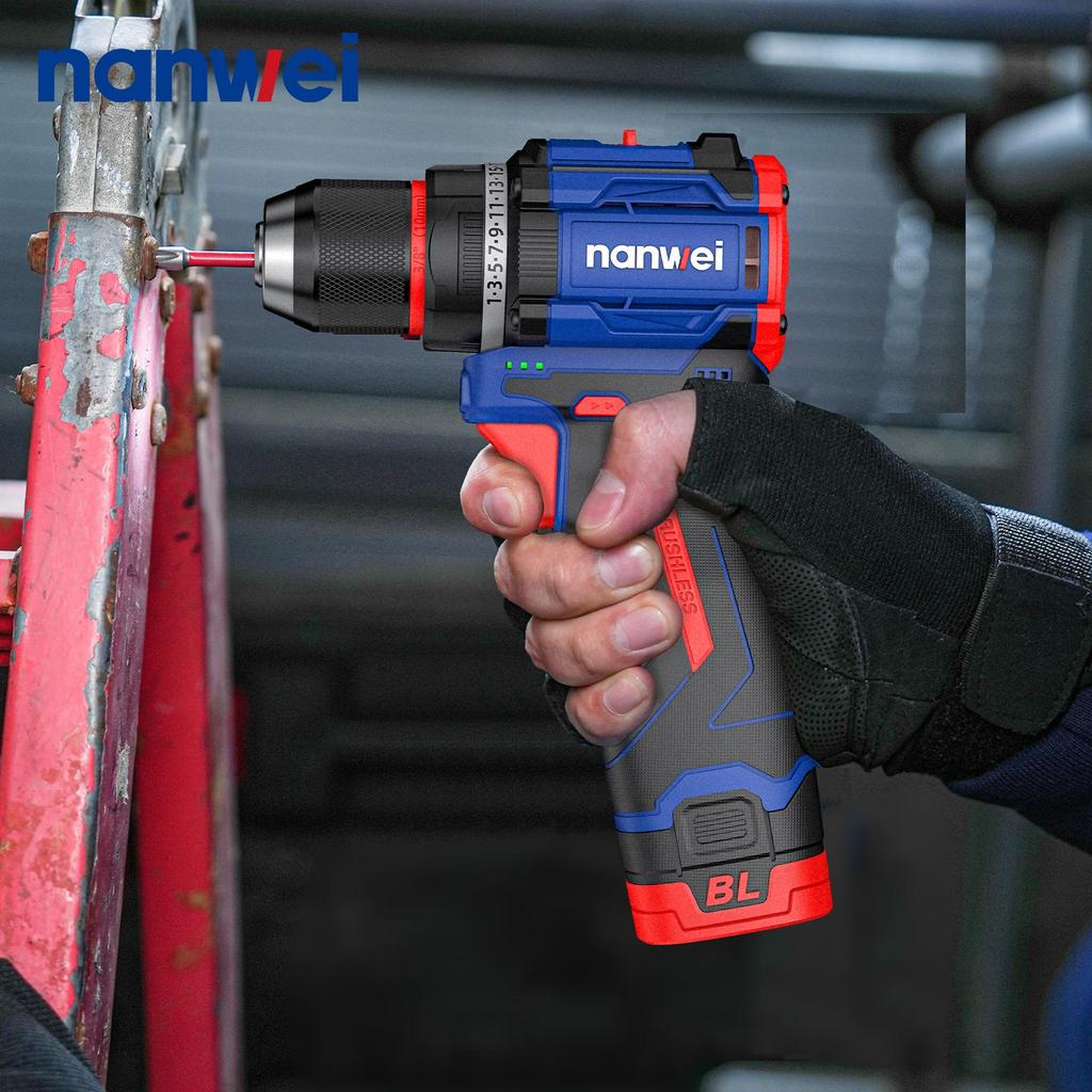 NANWEI 45N Electric drill 10 mm with two-speed function, 16V, brushless motor
