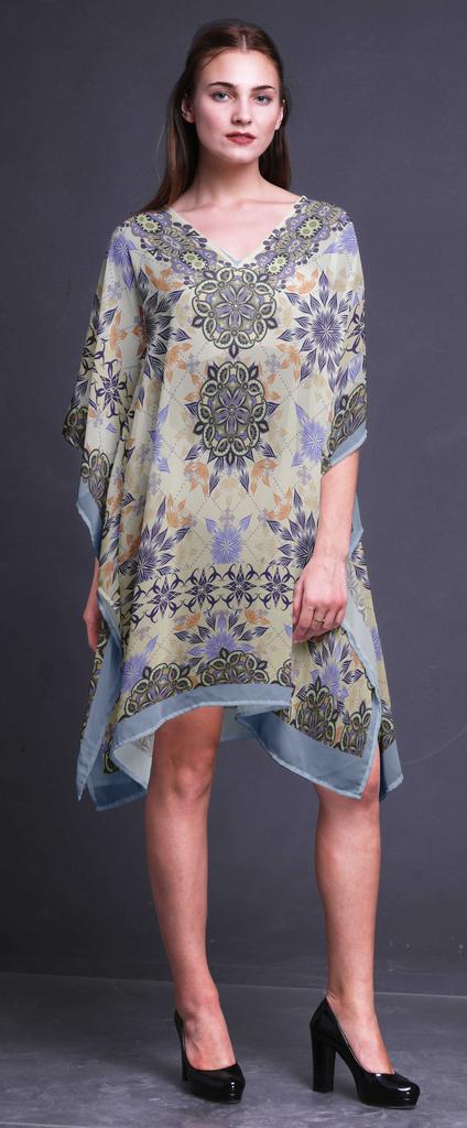 Phagun Womens Short Beach Kaftan Beachwear Bikini Coverup Midi Dress-4X-5X