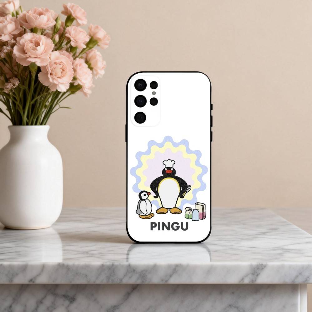 

Cute P-Pingu-ES Penguin Phone Case For Samsung S25,24,23,22,30,21,10,9,Ultra,Plus,Lite,FE,4,5 G Soft Black Case Samsung S21fe
