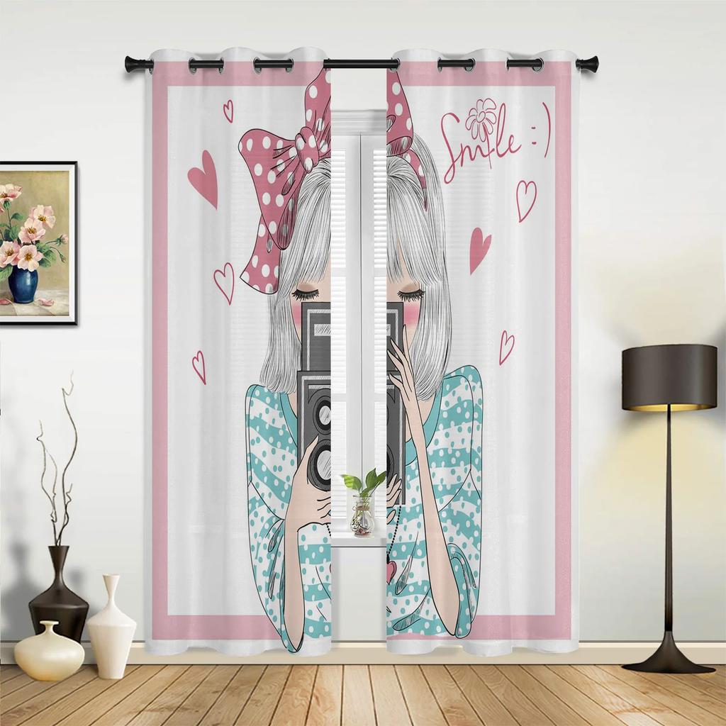 Butterfly Woman Fantasy Flower Petals Window Curtains Home Decor Living Room Curtains Kid's Room Cortinas For Kitchen Bedroom
