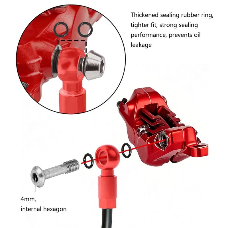 Precisions Machined Aluminum Brake Hose Oil Pipe And Barbs Fitting Set Suitable for Mountain Bike Hydraulic Disc Brakes