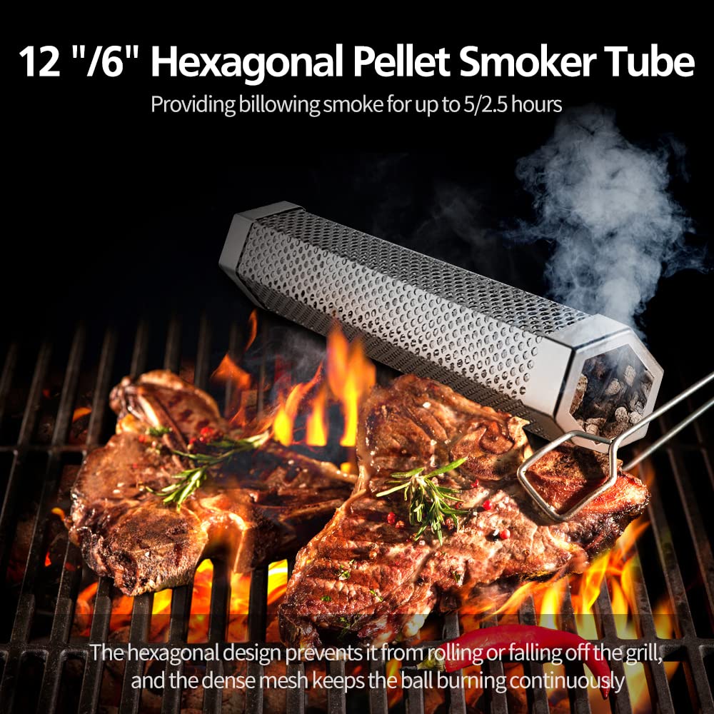 Outdoor Bbq Stainless Steel Smoker Tube Cold Smoke Generator Wood Pellet Smoker Tube Grilling Meat Fish Vegetable Camping Picnic