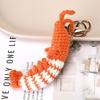 Cute Shrimp Charm Keychains Cartoon Mini Hand Knitted Car Keyring Lovely Handmade Weaving Bag Charms Backpack Handbag Pendant