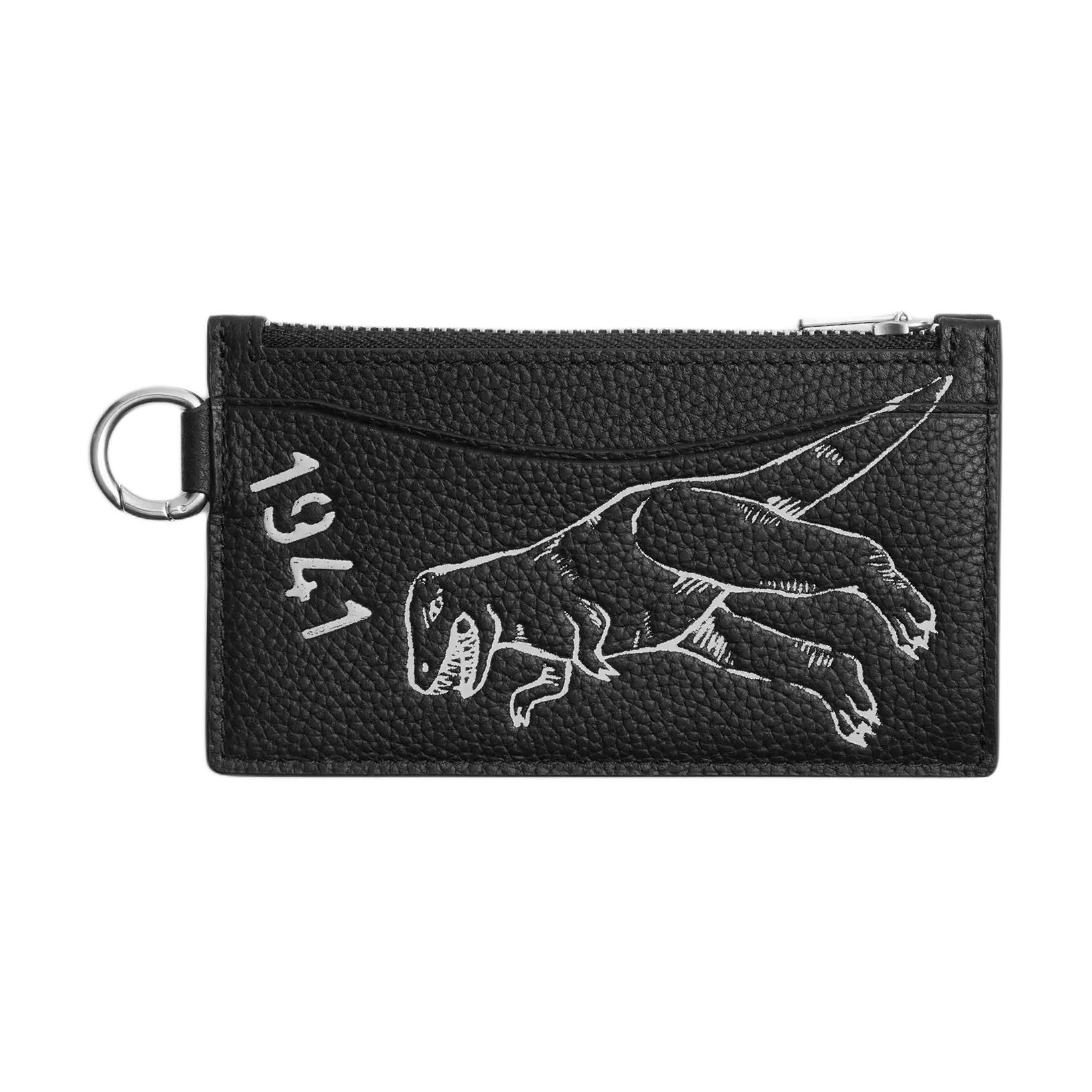 

Coach Card Case 12 Sketch Print Zipper Polished Pebble Leather Card Holder Men Card Holder Black CAO02-BLC Black