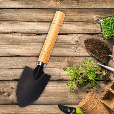 Shovel Rake Compact Size Sturdy Loose Soil Wood Handle Rust Resistant Mini Shovel Rake for Potted Plant