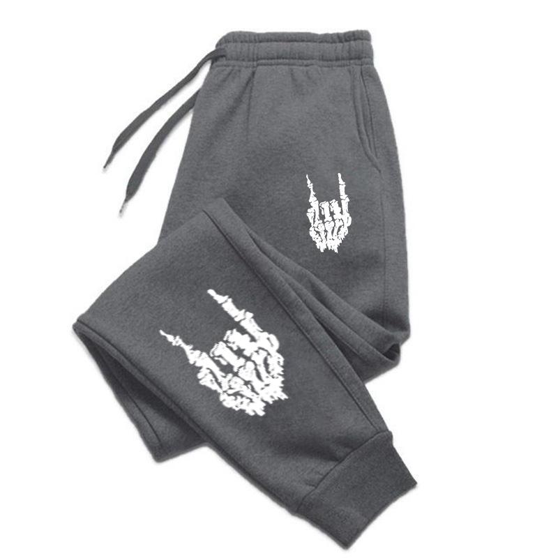 Skeleton Hand Patterns Woman Pant Hip Hop Comfortable Woman Pants Pocket Pants Woman Pocket Warm Sweatpants