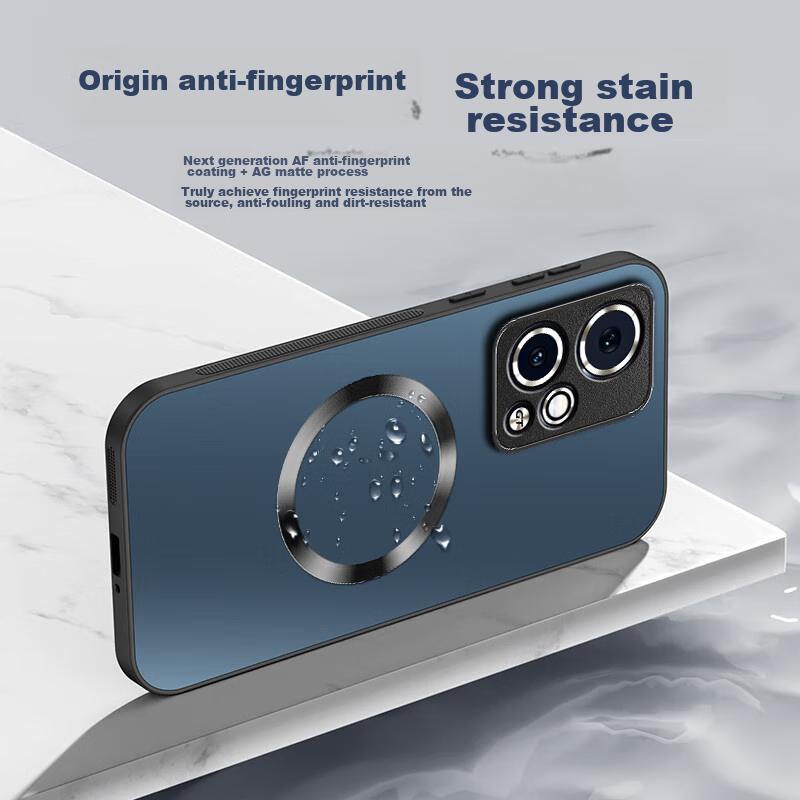 AG MagneticHonor 90 GT Phone Case, Honor 90 GT Protective Cover, Frosted Full Coverage Ultra-Thin Shockproof Anti-Fingerprint Case - Graphite Black