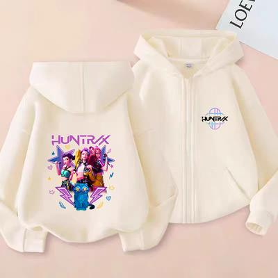 2025 Neu Y2K KPop Devil Hunter Reißverschluss-Hoodie Herbst Lässig Langarm Kinderbekleidung Mode Vielseitiges Mädchen-Top