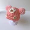 Baby hat autumn and winter fleece thickened knitted hat bear cute super cute baby wool hat men's and women's hat Korea