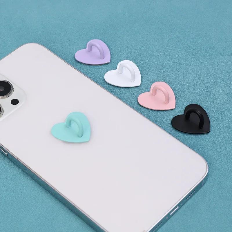 Cellphone Finger Ring Holder Adhesive Metal Phone Heart Shaped Stand Hooks Charms Clasp for DIY IPhone Case IPad Tablet Supplies